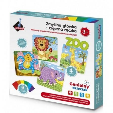 ASKATO Zestaw Artystyczny Mozaika Zmyślna główka - zręczna rączka PIANKOWA WYKLEJANKA Zwierzątka 113708