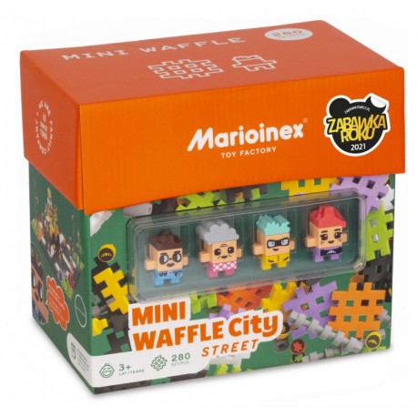 MARIOINEX Klocki Mini Wafle CITY ULICA 280 el. + figurki 90418