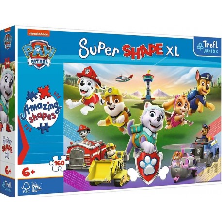 Trefl Puzzle Super Shape XL 160 el. Skaczące pieski 50021