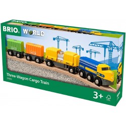 BRIO World pociąg towarowy z 3 wagonami 33982