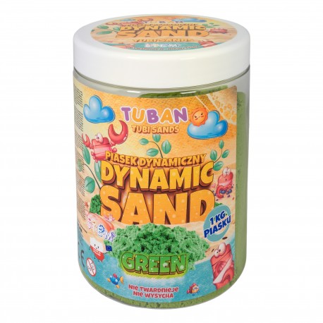 TUBAN Piasek dynamiczny 1 kg Zielony w słoiku 3555