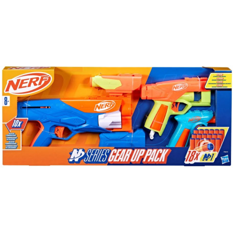 NERF F8633 N Series Zestaw 3 wyrzutni Gear Up + strzałki