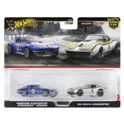Hot Wheels Premium - Car Culture - 2-pak pojazdów '69 Copo Corvette + Custom Corvette Stingray Coupe - HBL96 HRR80