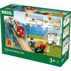 BRIO Zestaw Startowy ,,A" DREWNIANA KOLEJKA+Akcesoria 33773