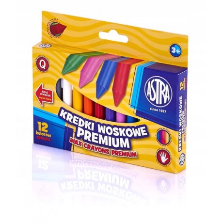 ASTRA Komplet Kredek Woskowych PREMIUM 12 Kolorów 0719