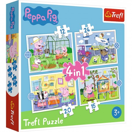 TREFL Puzzle Układanka 4w1 WSPOMNIENIA Z WAKACJI PEPPY 34359