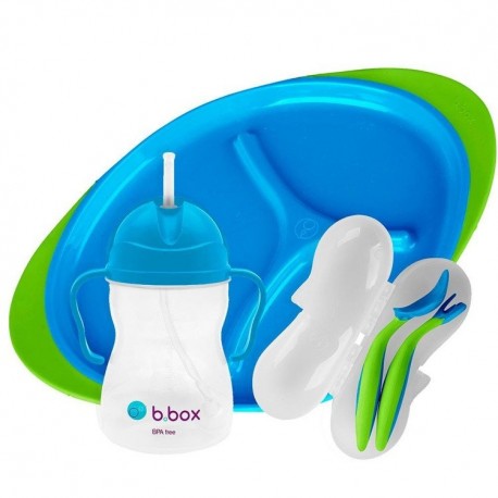 B.BOX Zestaw do Karmienia - Bidon, Sztućce, Talerzyk OCEAN BREEZE 00391